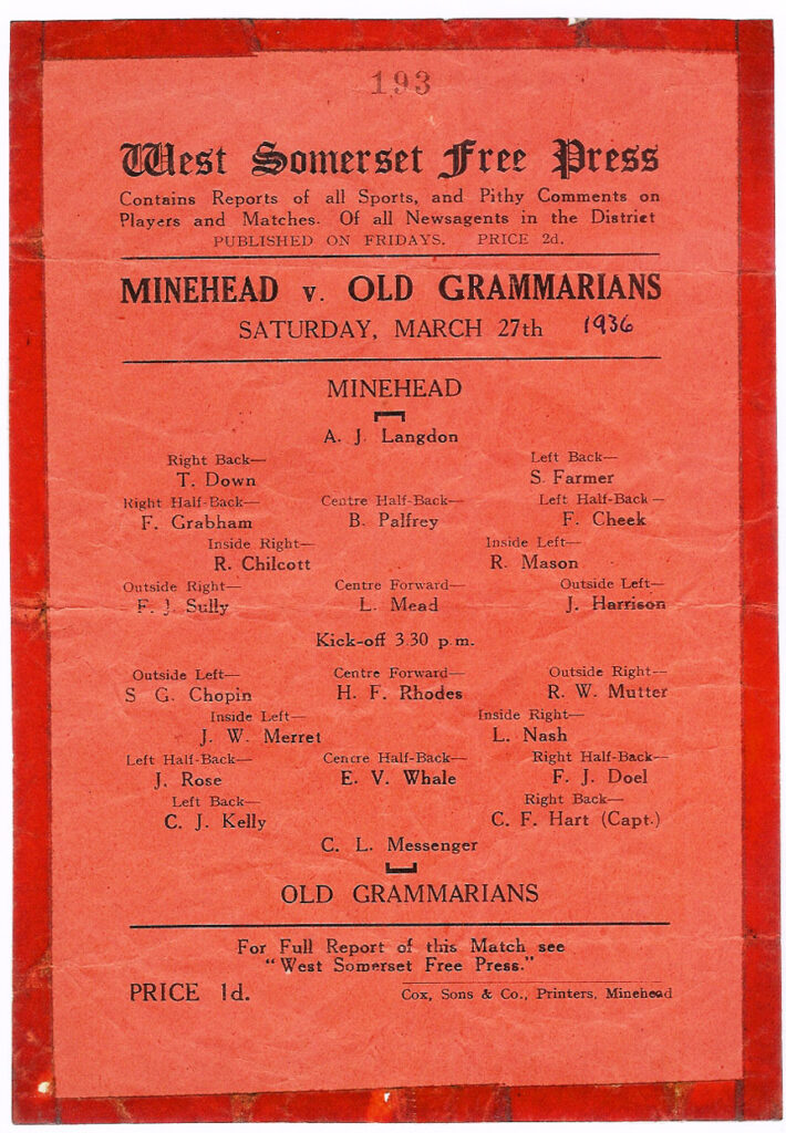 OGA - Football - Tour Programme 1936