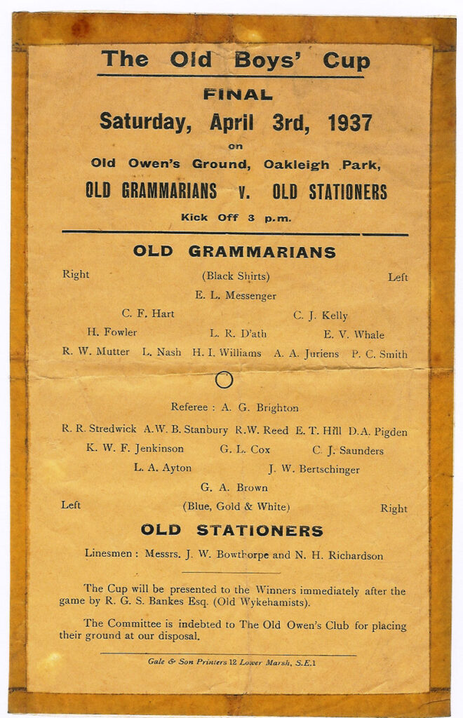 OGA - Football - Tour Programme 1937