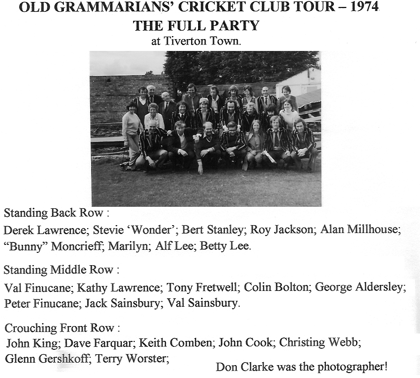 OGA Cricket - Tour Devon 1974